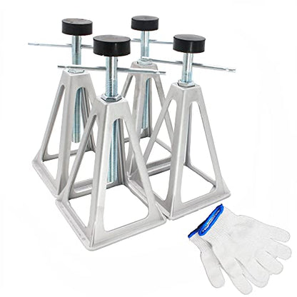 X-Haibei RV Stabilizers Jacks for Trailer Camper 4 Pack Aluminum Stack Jack Stands 6000 Pounds Supports with Cushion Rubbers Adjustable from 11" to 17"