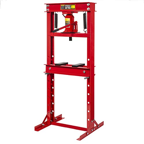 Stark Hydraulic Shop Floor Press H-Frame 12 Ton Capacity Type Jack Stand w/Plate Equipment, Red