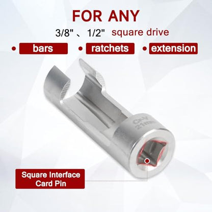 9 PCS Flare Nut Socket Set, (10-22mm) Diesel Injector Fuel Line Socket Set for Wired Temperature Sensors, Thermo Switches, Bent Pipe, EGT Sensor
