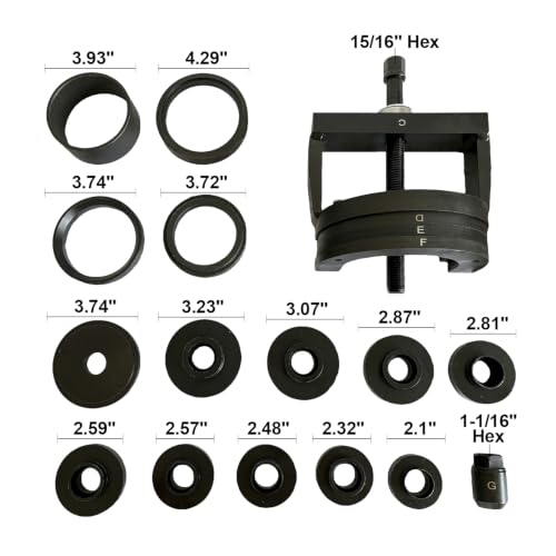 Master Wheel Hub Tool Set, Wheel Bearing Remover & Installer Kit | Wheel Bearing Removal Tool, Wheel Bearing Installer Tool, C to U Sizes Back and Front Wheel Hub Removal Tool