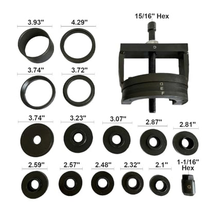Master Wheel Hub Tool Set, Wheel Bearing Remover & Installer Kit | Wheel Bearing Removal Tool, Wheel Bearing Installer Tool, C to U Sizes Back and Front Wheel Hub Removal Tool
