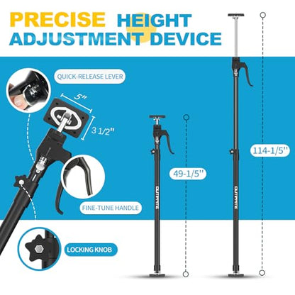 Third Hand Support Pole Heavy Duty, Cabinet Jacks for Installing Cabinets with 154 LBS Capacity and Expand from 49-1/5 to 114-1/5 in, 1-PC - size: Long 1pcs（49.2 ~ 114.2 inches）