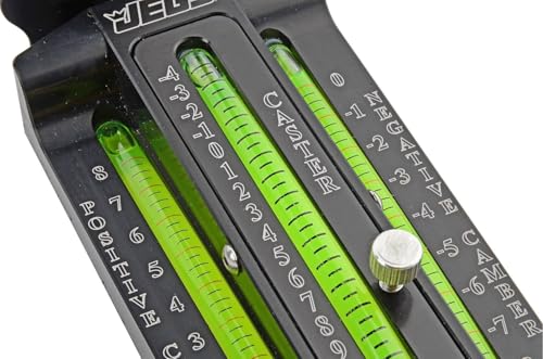 JEGS Caster Camber Gauge | Camber Angles: +/- 8in.| Caster Angles: +12in.to -4in.| Includes Magnetic Adapter And Padded Storage Case | Made In USA
