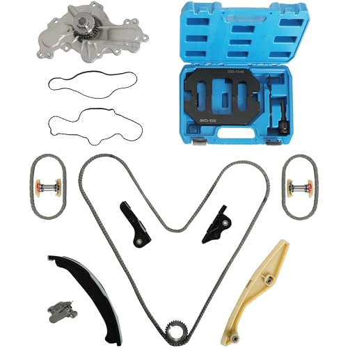 Timing Chain Kit w/Water Pump Timing Tool Fit for Ford Lincoln 2011-2019 | for Ford Edge Explorer Flex Taurus Police Interceptor, for Lincoln MKS MKX MKZ 3.5L 3.7L Replce# AW6348 303-1248