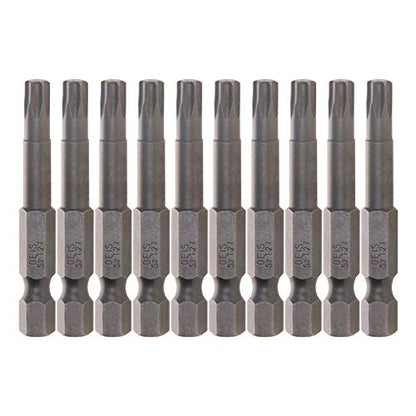 Utoolmart Torx Screwdriver Bits, T27 Magnetic Torx Head Screw Driver Bit, with 1/4 Inch Hex Shank, 50mm Length S2 Steel Screw Driver Kit Tools, for Repair Work, 10 Pcs - size: T27