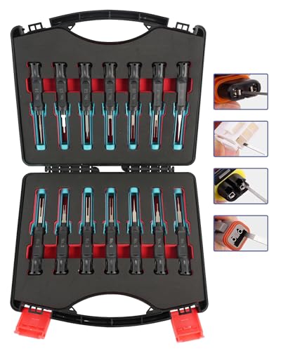 14PCS Universal Terminal Removal Tool Kit, Pin Connector Release | Electrical Connector Extractor Tool Set with Non-Slip Handles for Replaces Universal Vehicle Wire Harness.for Automotiv - size: 14PCS Terminal Removal Tool