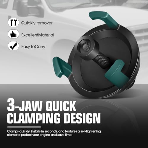 DNA MOTORING 25264 GM Harmonic Balancer Puller, No Radiator Removal for GM LS Engines (5.3L/6.0L/6.2L), Chrysler/Jeep/Dodge V6/V8, 3-Jaw Quick-Clamp Design,TOOLS-00763