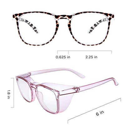 JOO'RTI Anti-Fog Safety Goggles Anti-Blue Light Saftey Glasses Anti-Dust Protective Eyewear for Women and Men - color: 2packs(lilac & Demi)