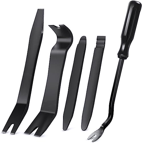 GOOACC 5 PCS Nylon Auto Trim Removal Tool Kit No-Scratch Removal Tool Kit for Car Clip Panel & Audio Dashboard Dismantle Black - color: Black, size: 5Pcs