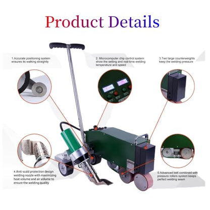 230V 4200W TPO Waterproof Coil Hot Air Welding Machine Roof PVC Edge Sealing Electric Fusion Welding Automatic Crawling Welder Membrane Edge Welding 40mm - size: 230V welder with 120V heat gun set