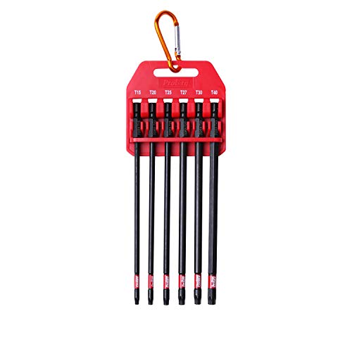 Protorq Long Impact Bit Set, T15-T40 TORX, 6-Inch Length, 6-Piece,Industrial Strength, 1/4" Hex Shank - size: 6pc 6 in. T15-T40