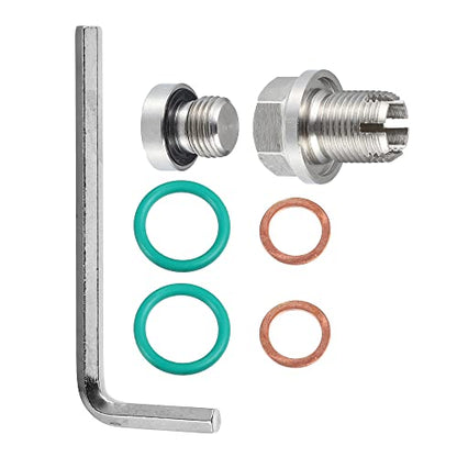 X AUTOHAUX 1 Set M14.1-1.25 x 15mm Oversize Piggyback Oil Drain Plug Stainless Steel Self Tapping Oil Pan Thread Repair Kit for Car Motorcycle Silver Tone - size: M14.1-1.25 x 15mm