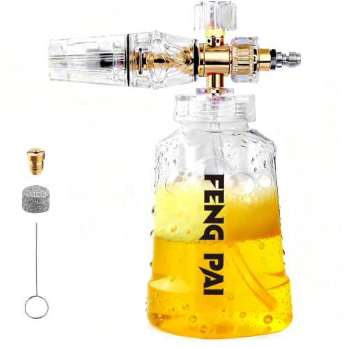 Foam Cannon for Pressure Washer, FENGPAI Foam Cannon with 1/4 Inch Quick Connector, Soap Dispenser for Car Washing with Adjustable Thick Foam