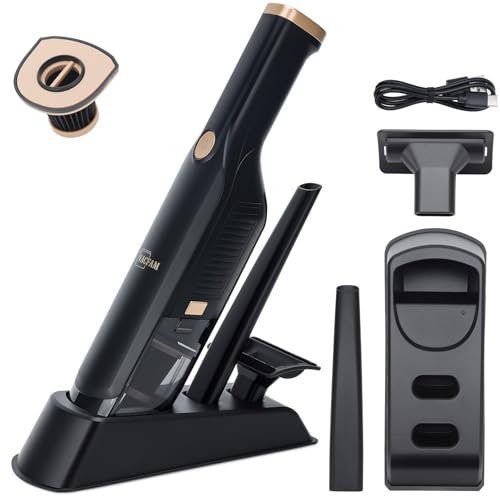 Handheld Vacuum Cordless,Dust Busters Cordless with Storage Dock,15KPA High Power Portable Vacuum Vordless,USB Quick Charge,Mini Vacuum with Multi-Nozzles & Washable Filter，Black - color: Black