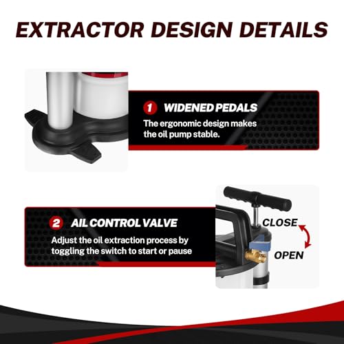 BILITOOLS 9L Pneumatic/Manual Oil Extractor Pump for Engine Oil Change | 2.4 Gallon Automotive Oil Vacuum Pump Fluid Extractor for Boat Marine Jetski ect. - size: 2 in 1 Pneumatic & Manual