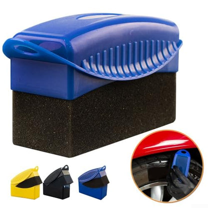 Rim Cleaning Brush for Car Detailing - Gentle Tire Scrubber with Flexible Head for Wheels, Grille, Spokes - Safe on Painted and Chrome Surfaces - Includes Lid(Black) - color: Black