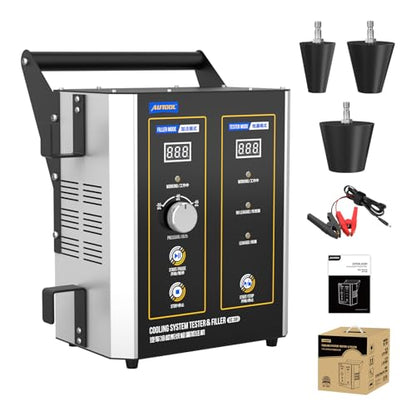 AUTOOL Coolant Pressure Tester Kit, Coolant Vacuum Refill Kit Radiator Cooling System Pressure Tester Kit, Vacuum Fill Coolant Tool, Vacuum Leak Tester