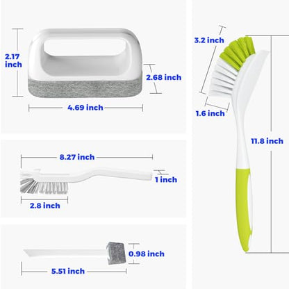Holikme Cleaning Brush Set, Scouring Pad for Cleaning, Groove Gap Brushes for Pot, Pan, Kitchen Sink, Wire Brushes (Amarillo) - color: Amarillo