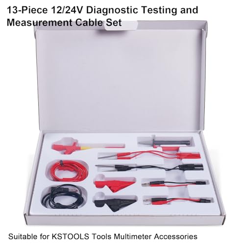 Multimeter Test Lead Kit, Piercing Probes, 4mm Plug Test Strips, Large Alligator Clips, Etc., Suitable for Multimeter and Voltmeter Testing and Electronic Repair(13 Pack) - size: 13 Pcs Kit