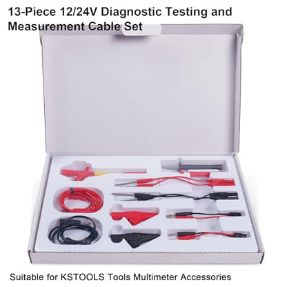 Lead Test Kit, Multimeter Test Leads, 4mm Plug Test Strips, Large Alligator Clips, etc., for Fluke Multimeter Test Lead Kits (13 Pieces) - size: 13-piece