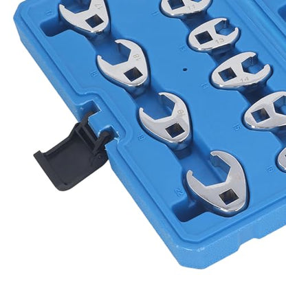 Heavy Duty Crowfoot Wrenches Drive Flare Nut Wrench Set U Shaped Open End Spanner Premium 45 Steel Industrial Hand Tools for Professional Automotive Plumbing Mechanical Repair