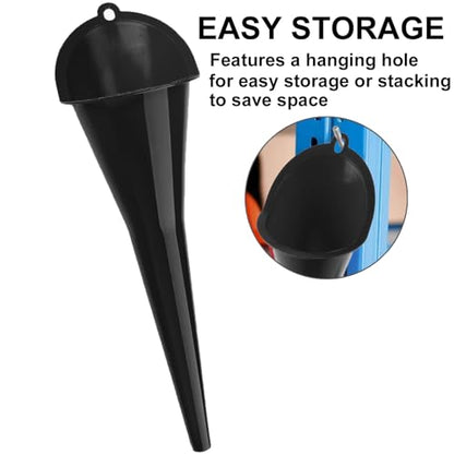 3-Pack Long-Neck Oil Funnels, 11" Multi-Purpose Funnels for Automotive & Motorcycle Use – Reusable Funnel for Oil, Gas & Transmission Fluid (Blue&Black) - color: Blue&Black
