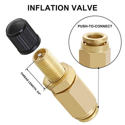 Hromee Air Line Service for Air Spring Suspension with Fittings, Schrader Valves and 20FT Hose Air Bag Replacement Components - size: Air Line Kit