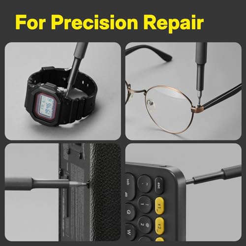 HOTO 28 in 1 Manual Precision Screwdriver Set, Eyeglass Repair Kit | Magnetic Bits for Easy Pickup, Compact Storage Box, Ideal for Eyeglasses, Electronics, Watches, Phones and Laptop Repair