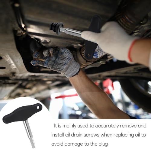 Oil Drain Plug Screw Removal Installer Wrench Assembly Tool, Plastic Oil Pan Drain Plug Screw Removal Wrench Tool Replaces T10549, Compatible with A3 A4 Q3 Q5 Tiguan Golf Jetta