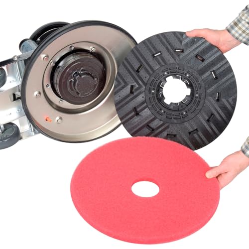 Global Industrial Corded Low Speed Floor Machine, 17" Cleaning Path | Durable Stainless Steel Construction, Heavy-Duty 1.5 HP Motor, 50'L Safety Power Cord with GFCI Plug