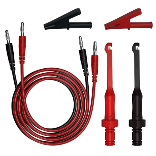 6pcs 4mm Banana PlugTest Leads Kit Digital Electrical Test Probes Back Probe Set Fully Insulated Alligator Clips0079 - style: 6pcs