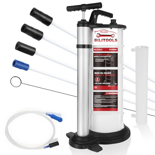 BILITOOLS 9L Manual Oil Extractor Pump for Automotive Engine Oil Change | 2.4 Gallon Automotive Oil Vacuum Pump Fluid Extractor Hand Pump for Boat Marine Jetski ect. - size: Manual