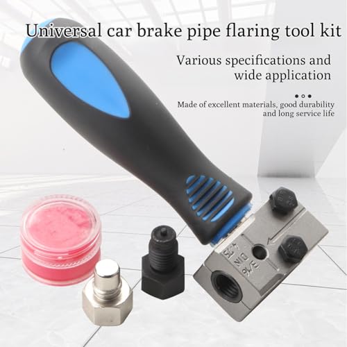 Brake Line Flaring Tool Kit, 3/16" Double Flare Tool for Brake Lines, Heavy Duty Manual Brake Flare Tool Kit for Cars, Trucks & Motorcycles (1Set) - color: 1Set