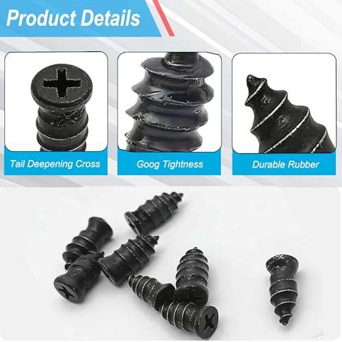 60 Pcs Tire Repair Rubber Nail, Tire Repair Rubber Nail Kit with Tire Glue,Tire Repair Screws are Suitable for Quickly Repairing Punctures in Car, Motorcycle, and SUV Tires - style: Tire Repair Rubber Nail+ Tire Glue