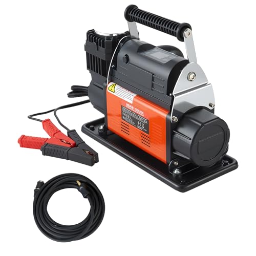 VEVOR 12V Heavy Duty Air Compressor, Auto-Stop Portable Tire Inflator with LCD Digital Display, 7.14 CFM 150PSI Offroad Air Pump with Adapters for Trucks Car SUV 4 x 4 Vehicle RV - style: 7.14 CFM Auto-Stop
