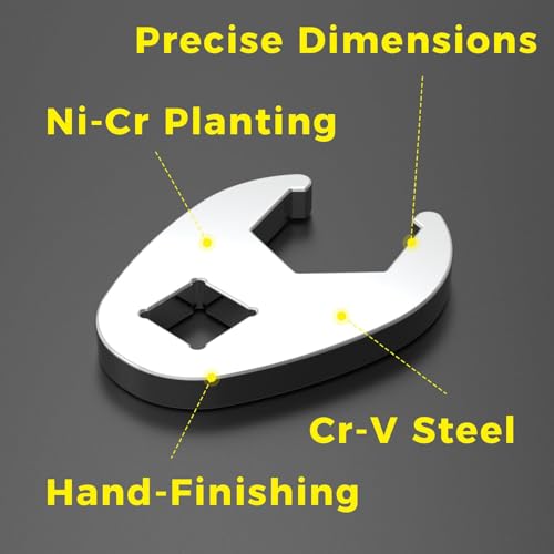 3/8" Drive Flare Nut Crowfoot Wrench Set, 10 Piece Cr-V Steel + Ni-Cr Plating 5 Point Grip Flare Nut Crow Foot Tool Set, Metric 10-19mm Crows Feet Wrench Set with Storage Pouch for Home Car Repair - style: Flare Nut - Metric