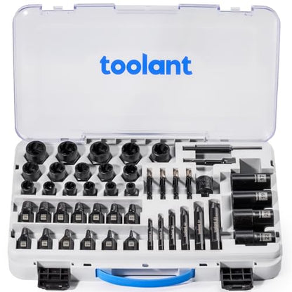 toolant 46pcs Impact Bolt Extractor Kit, Bolt & Nut Remover Socket Tool Kit, Stripped Bolt Extractor for Damaged Screws and Bolts - size: 46pcs