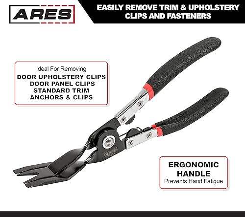 ARES 71134 - Clip Removal Plier - Easily Removes Trim and Upholstery Clips and Fasteners - Prevents Damage to Trim and Fasteners - size: Clip Removal Plier