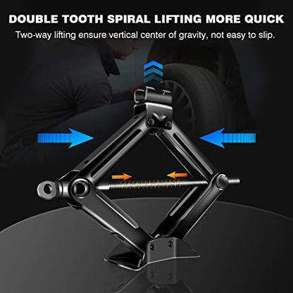 Scissor Screw Jack Lift for Car Van Vehicles 2 Ton 4.2-15 Inch Portable with Handle for Spare Tire Changing Remove(2 Pack) - size: 2 Ton Scissor jack (2 pack)