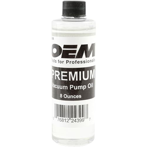 OEMTOOLS 24399 Vacuum Pump Oil, 8 oz, Hydrotreated, 8oz Vacuum Oil Change Tool Accessory, Widely Compatible for Fluid Pump, Automotive, Electrical, and Mechanical Systems