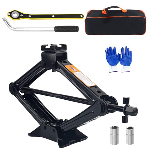 Heavy Duty Scissor Jacks for Car Set,Car Jack Kit Lifts 3.93-15.35 Inch,2 Ton 4409 lbs Tire Jack Kit for Cars with Tire Wrench & Ratchet Wrench for Emergency Flat Tires Change