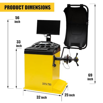 Tire Changer and Premium Wheel Balancer Combo with Bead Blaster & 24" LCD, 110V for 10-26" Rims, Advanced Tire Service System for Professional Use