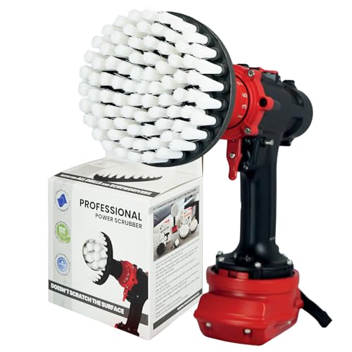 Premium Drill Brush Professional – Extra-Soft 5 in White | Scratch-Free Cleaning Brush for Carpet, Upholstery, Leather Seats, Glass, Furniture and Car Interior - color: White