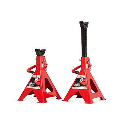 AFF 6 Ton Jack Stand Set - Heavy Duty Ratchet Style Jack Stands - Pair - size: 6 Ton