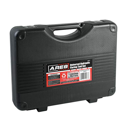 ARES 18010 - Universal Hydraulic Flaring Tool Set - Create 45 Degree Single or Double Flares, ISO and DIN Bubble Flares, Push Connect Flares and GM Fuel Line Flares - size: Universal Hydraulic Flaring Tool