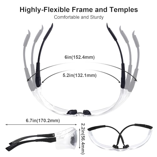 xaegistac Shooting Glasses Anti Fog -Shooting Range Eye Protection | Adjustable Safety Glasses with Z87.1 Certificated Impact Reistance - color: Black Frame Clear Lens