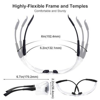xaegistac Shooting Glasses Anti Fog -Shooting Range Eye Protection | Adjustable Safety Glasses with Z87.1 Certificated Impact Reistance - color: Black Frame Clear Lens