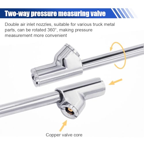 Digital Tire Pressure Gauge 230 PSI, Stainless Steel Dual Head Tire Gauge for Truck RV, Heavy Duty Tire Pressure Gauge with Backlit LCD and Flashlight for Easy and Accurate Reading