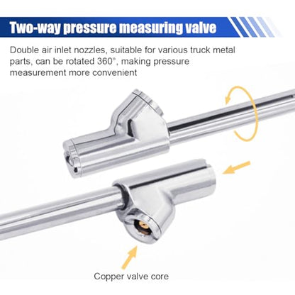 Digital Tire Pressure Gauge 230 PSI, Stainless Steel Dual Head Tire Gauge for Truck RV, Heavy Duty Tire Pressure Gauge with Backlit LCD and Flashlight for Easy and Accurate Reading