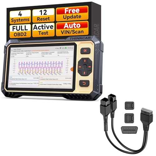 THINKCAR Scanner THINKSCAN 662 OBD2 Scanner Diagnostic Tool + THINKCAR 12+8 Pin Connector to OBD2 Adapter for Chrysler